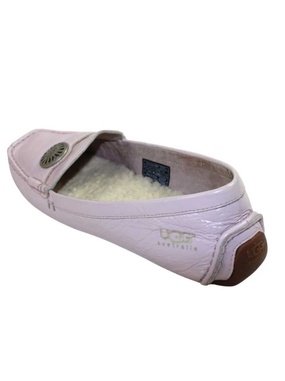 UGG Rosa Dusty Lavender Sunburst Concho Medallion Shearling Lined Moccasin SZ 7
